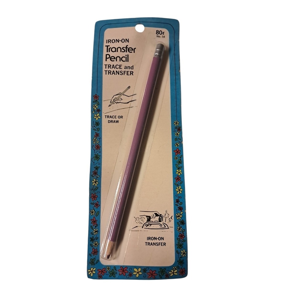 NEW Vintage W H Collins Iron On Pencil Trace And Transfer Purple USA